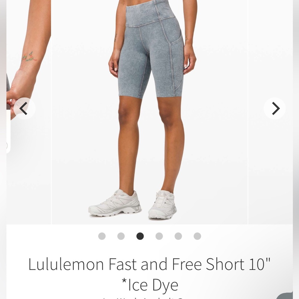 Lululemon fast and free short 10” ice dye